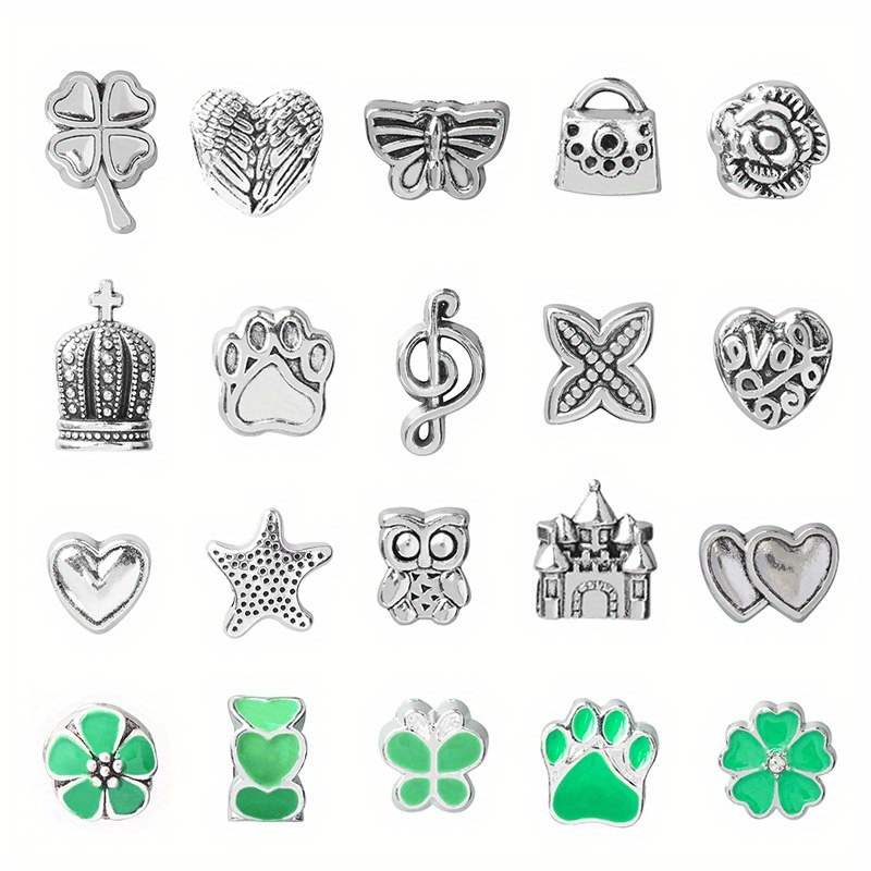 Christmas Charm Bracelet Jewelry Making Kit Green Themed Beads DIY Craft Set